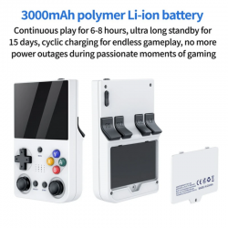 Console de Jeu Vidéo Portable M21 Écran IPS 3,5" 64 Go - Blanc