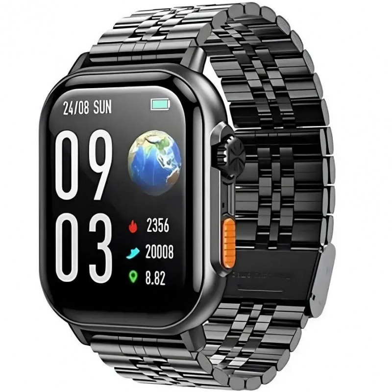 HOCO Hoco DYD02 : Montre Connectée Noire Bracelet Acier