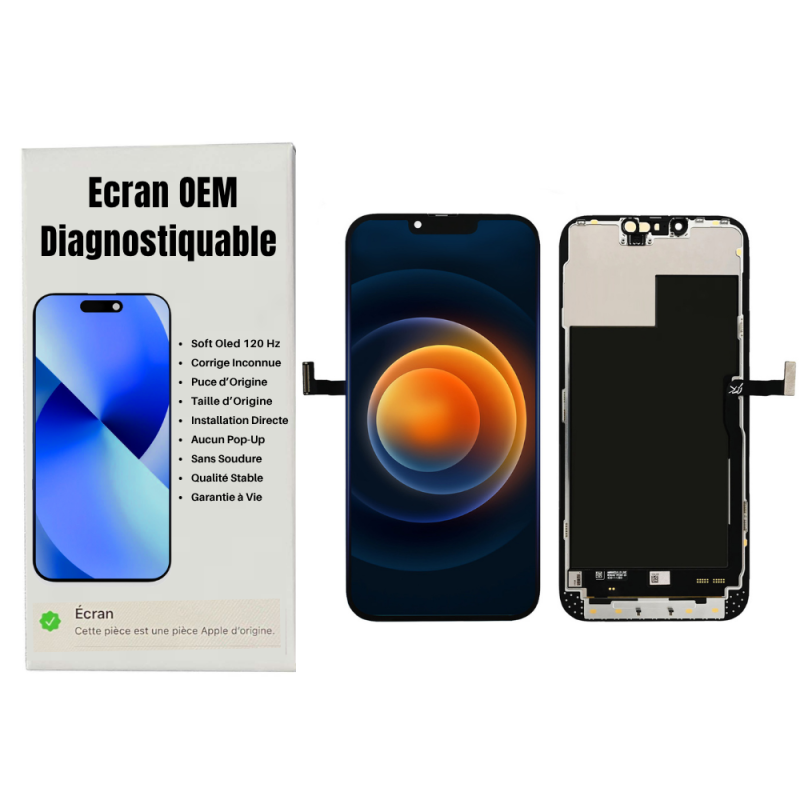 Apple Ecran iPhone 13 Pro Max (OEM) Soft Oled - Diagnostiquable - Aucun Pop-up - 120Hz