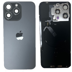 Apple Vitre Cache Arrière iPhone 15 Pro Titane Noir (Original Démonté) - Grade A