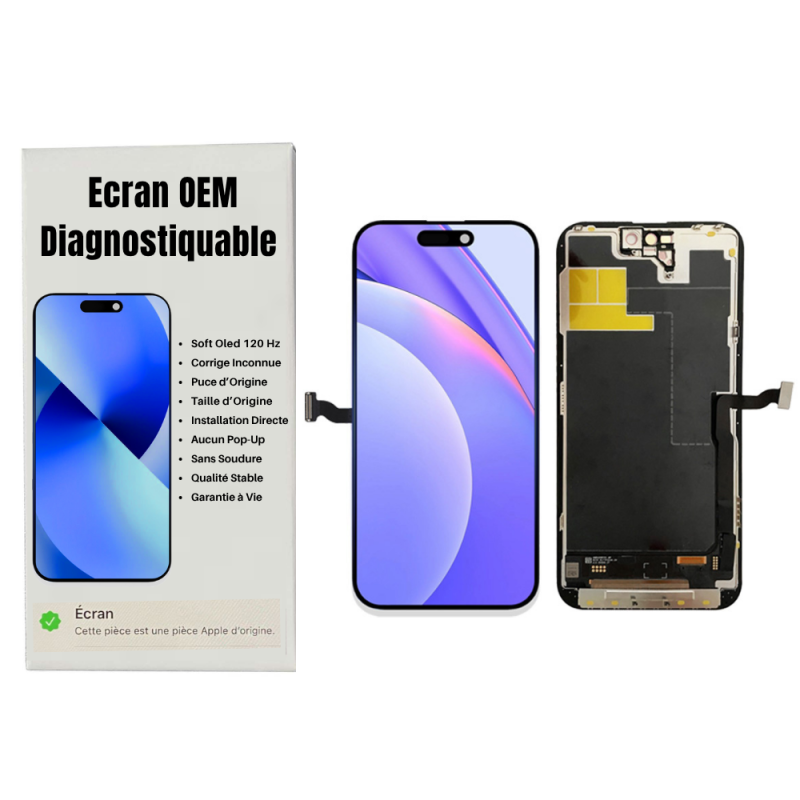 Apple Ecran iPhone 14 Pro Max (OEM) Soft Oled - Diagnosticable - Aucun Pop-up - 120Hz