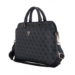 Guess GUESS : Sacoche PU 4G 13"/14"/15" avec logo triangulaire, GRIS (pour laptop 13"/14"/15", documents...)