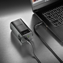 NGS PowerBank NGS Twix 20 Charge Rapide 65W 20000mAh pour Ordinateur et Téléphone Noir