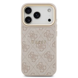 Apple Guess IPhone 17 Pro - Coque Magsafe en cuir PU 4G avec Cadre Doré - Rose