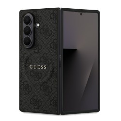 Samsung Samsung Galaxy Z Fold 7 : Coque Magnétique GUESS en Cuir PU 4G avec Anneau Coloré Noir