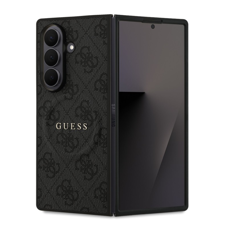 Samsung Samsung Galaxy Z Fold 7 : Coque Magnétique GUESS en Cuir PU 4G avec Anneau Coloré Noir Samsung Samsung Galaxy Z Fold 7 : Coque Magnétique GUESS en Cuir PU 4G avec Anneau Coloré Noir
