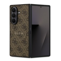Samsung Samsung Galaxy Z Fold 7 : Coque Magnétique GUESS en Cuir PU 4G avec Anneau Coloré Marron