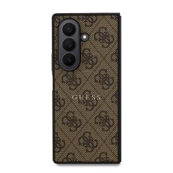 Samsung Samsung Galaxy Z Fold 7 : Coque Magnétique GUESS en Cuir PU 4G avec Anneau Coloré Marron