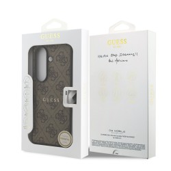 Samsung Samsung Galaxy Z Fold 7 : Coque Magnétique GUESS en Cuir PU 4G avec Anneau Coloré Marron