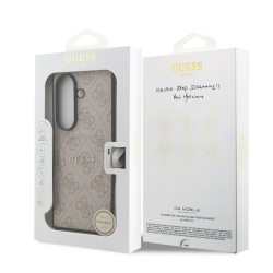 Samsung Samsung Galaxy Z Fold 7 : Coque Magnétique GUESS en Cuir PU 4G avec Anneau Coloré Rose