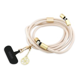 Guess GUESS : Cordon 4G Charm avec câble de chargement USB-C/USB-C Beige