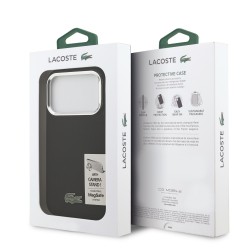 Apple iPhone 17 Pro - Coque MagSafe Lacoste Iconic Petit Pique Noir (Avec Cadre Photo)