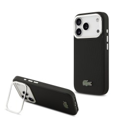 Apple iPhone 17 Pro Max - Coque MagSafe Lacoste Iconic Petit Pique Noir (Avec Cadre Photo)
