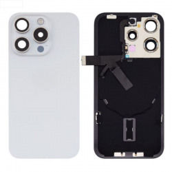 Apple Vitre Arrière iPhone 15 Pro Titane Argent Avec MagSafe (Sans Logo)