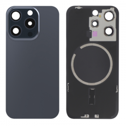 Apple Vitre Arrière iPhone 15 Pro Max Titane Bleu Avec MagSafe (Sans Logo)