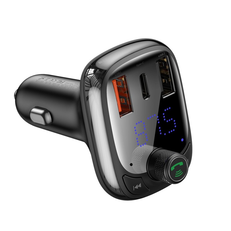 Baseus Baseus S-13 : Émetteur Bluetooth / Chargeur de voiture - noir