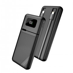 Wuw PowerBank Y163 - 10000 mAh 22.5W Câbles USB-C / Lightning- Noir