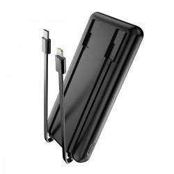 Wuw PowerBank Y163 - 10000 mAh 22.5W Câbles USB-C / Lightning- Noir