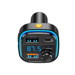 Transmetteur FM 2 x USB-A / 1x USB-C / 1x Micro SD Bluetooth MP3 Chargeur Voiture - Noir BPBCC08