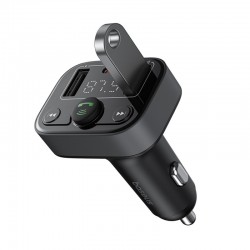 Baseus Baseus S-03 : Émetteur Bluetooth / Chargeur de voiture 2x USB-A / 1x USB-C - Noir