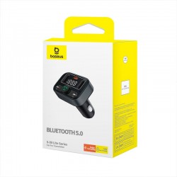 Baseus Baseus S-03 : Émetteur Bluetooth / Chargeur de voiture 2x USB-A / 1x USB-C - Noir
