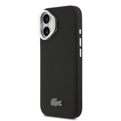 Apple iPhone 17 - Coque MagSafe Lacoste Iconic Petit Pique Noir (Avec Cadre Photo)
