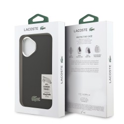 Apple iPhone 17 - Coque MagSafe Lacoste Iconic Petit Pique Noir (Avec Cadre Photo)