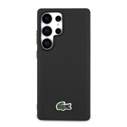 Samsung Samsung Galaxy S25 Ultra - Coque MagSafe Lacoste Iconic Petit Pique Woven Logo - Noir