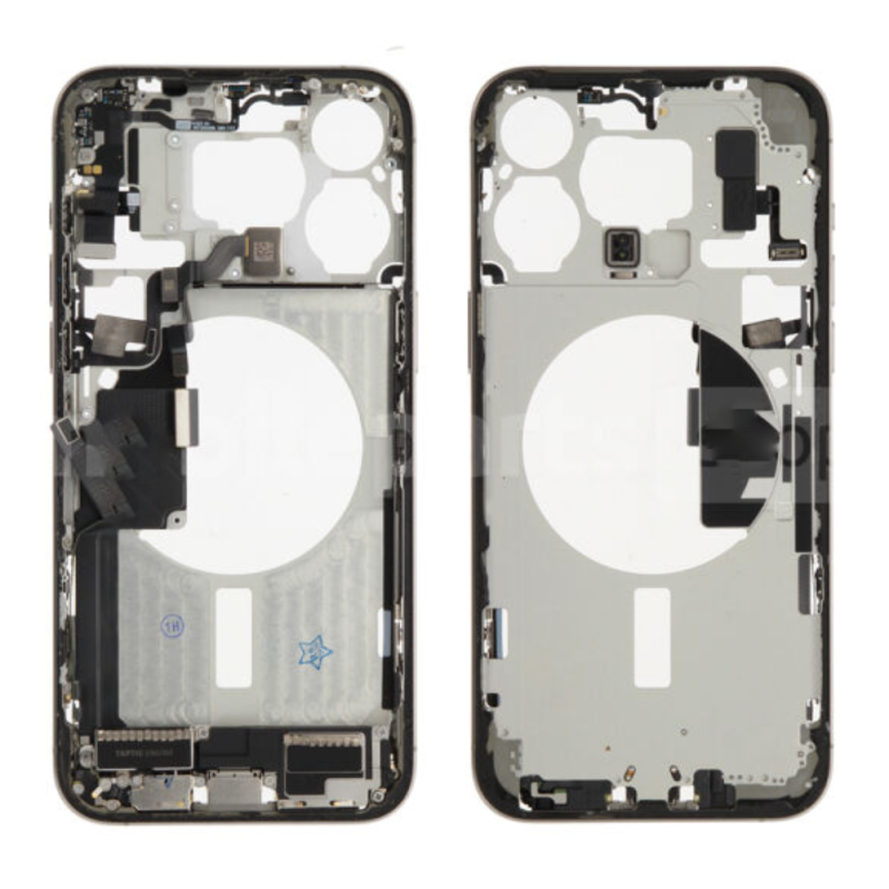 Apple Chassis iPhone 15 Pro Max sans Vitre Arrière sans Batterie Titane Naturel (Origine Demonté) Grade A