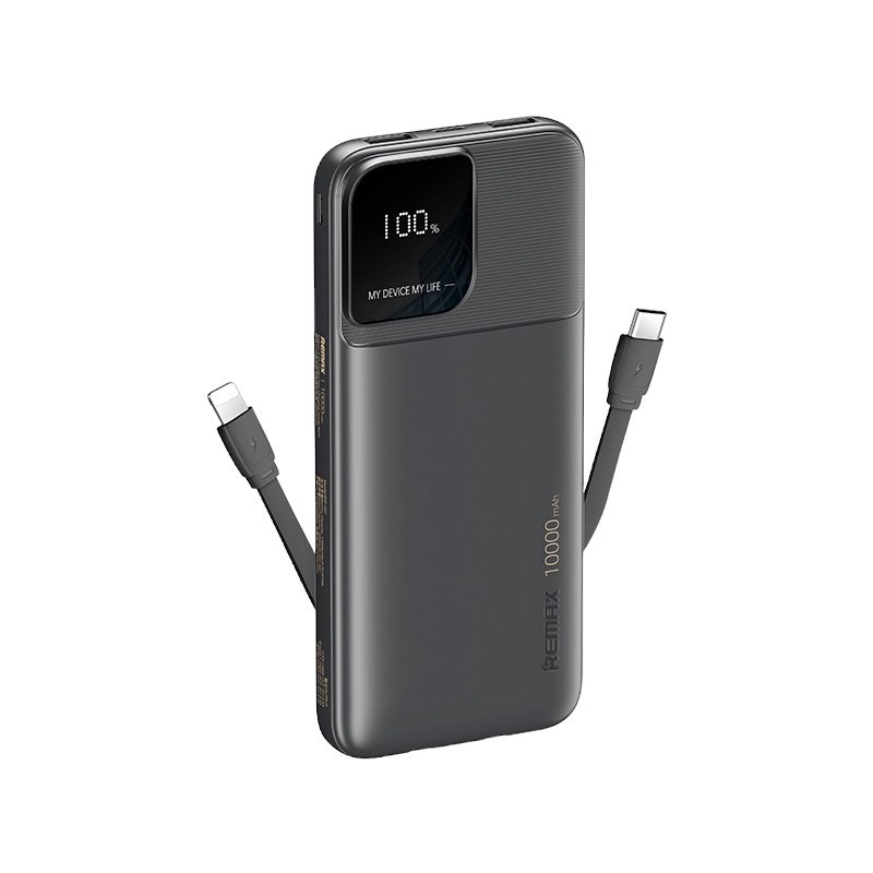 Remax Powerbank charge rapide 10 000 mAh – 2 sorties (USB-C & Lightning) – RPP-657