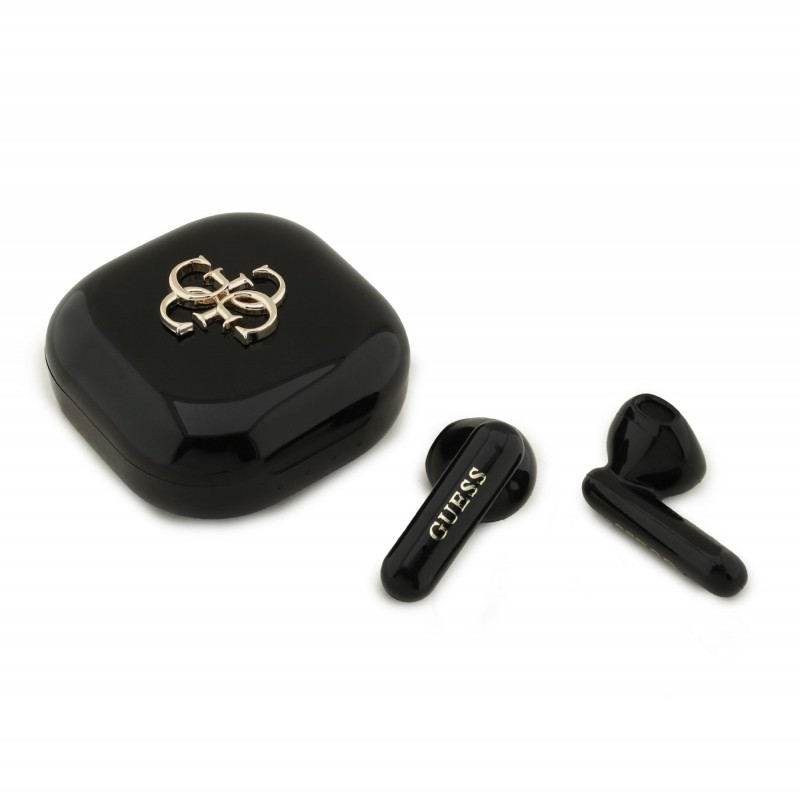 Guess Écouteurs Bluetooth Guess 4G avec logo en métal TWS Noir
