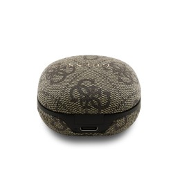 Guess Écouteurs Bluetooth Guess PU 4G Script Logo ENC TWS Marron