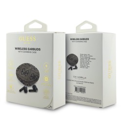 Guess Écouteurs Bluetooth Guess PU 4G Script Logo ENC TWS Marron