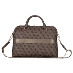 Guess GUESS : Sacoche PU 4G 13"/14"/15" avec Logo Triangulaire, Marron (pour laptop 13"/14"/15", documents...)