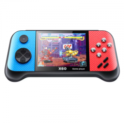 Console de Jeu Vidéo Portable Support 10 Émulateurs X60 Écran IPS 3,5" 16 Go - Bleu & Rouge