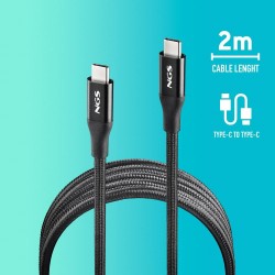 NGS NGS KNOT 240W-2 - Câble Charge Rapide USB C vers USB C de 2 m - Noir