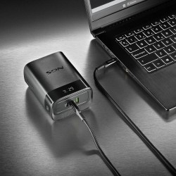 NGS PowerBank NGS TWIX 30 Batterie Externe Portable de 140W 30000mAh, Charge Rapide (pour Laptop, Tablette et Smartphone) Noir