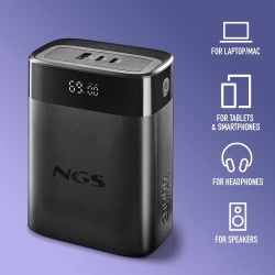 NGS PowerBank NGS TWIX 30 Batterie Externe Portable de 140W 30000mAh, Charge Rapide (pour Laptop, Tablette et Smartphone) Noir