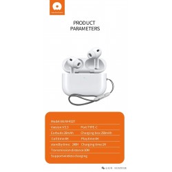Wuw Ecouteurs Bluetooth TWS R227 Pro 3 Blanc