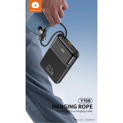 Wuw PowerBank Y158 - 10000 mAh PD 22.5W - Câbles USB-C / Lightning - Noir