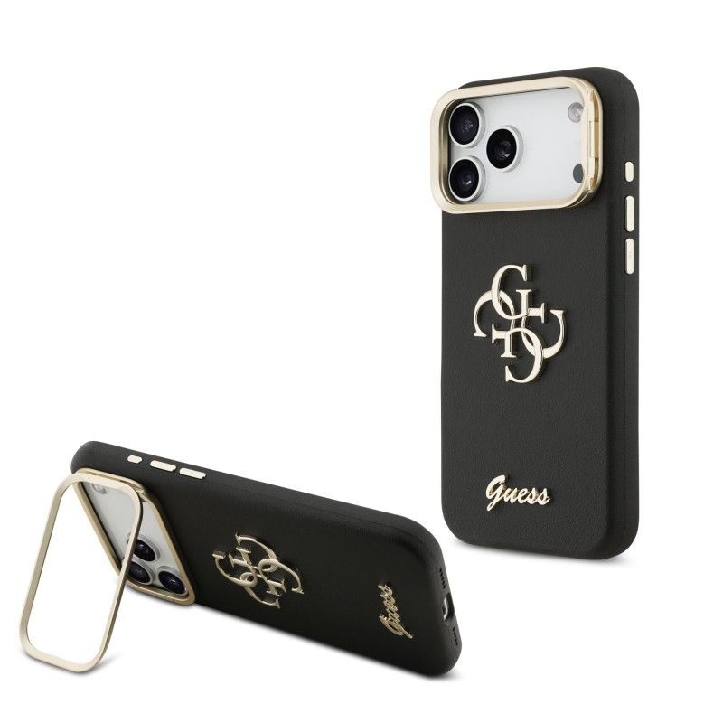 Apple Guess IPhone 17 Pro Max - Coque avec Logo et Cadre Photo Doré - Noire
