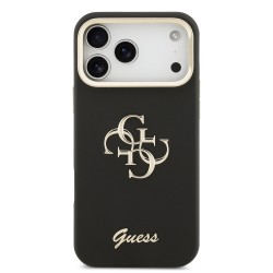 Apple Guess IPhone 17 Pro Max - Coque avec Logo et Cadre Photo Doré - Noire