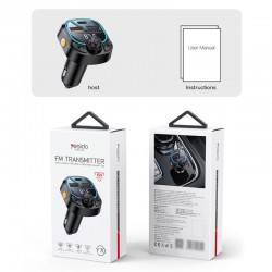 FM Transmetteur / Chargeur de voiture 2x USB-A / 1x USB-C - Noir