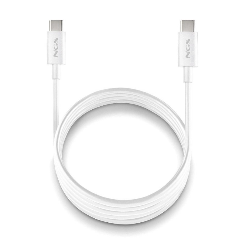 NGS NGS ZYRO 60W-1 - Câble de Charge Rapide USB-C vers USB-C de 1 m - Blanc