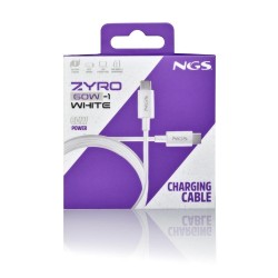 NGS NGS ZYRO 60W-1 - Câble de Charge Rapide USB-C vers USB-C de 1 m - Blanc