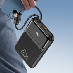 Wuw PowerBank 10000 mAh PD 22.5W - avec Câbles USB-C / Lightning inclus - Y158