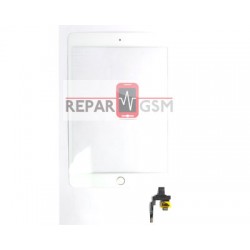 Apple iPad mini 3 (A1599 / A1600) – Vitre Tactile Blanche avec Bouton Home