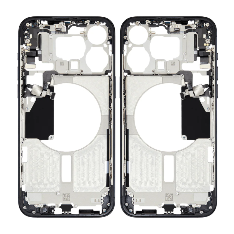 Apple Châssis Vide sans Vitre Arrière iPhone 15 Pro Max Noir - (Origine Demonté) Grade A