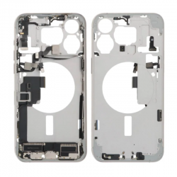 Apple Châssis Vide sans Vitre Arrière iPhone 15 Pro Blanc - (Origine Demonté) Grade A
