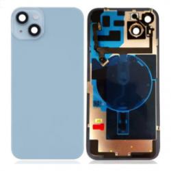Vitre Arrière iPhone 14 Bleu Avec MagSafe (Grand trou) Sans Logo